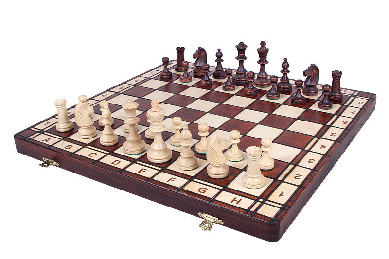 JUPITER" No. 4 Tournament Wooden Chess Set (42x42cm) burned and weighted - JUPITER" No. 4 Tournament Wooden Chess Set (42x42cm) burned and weighted