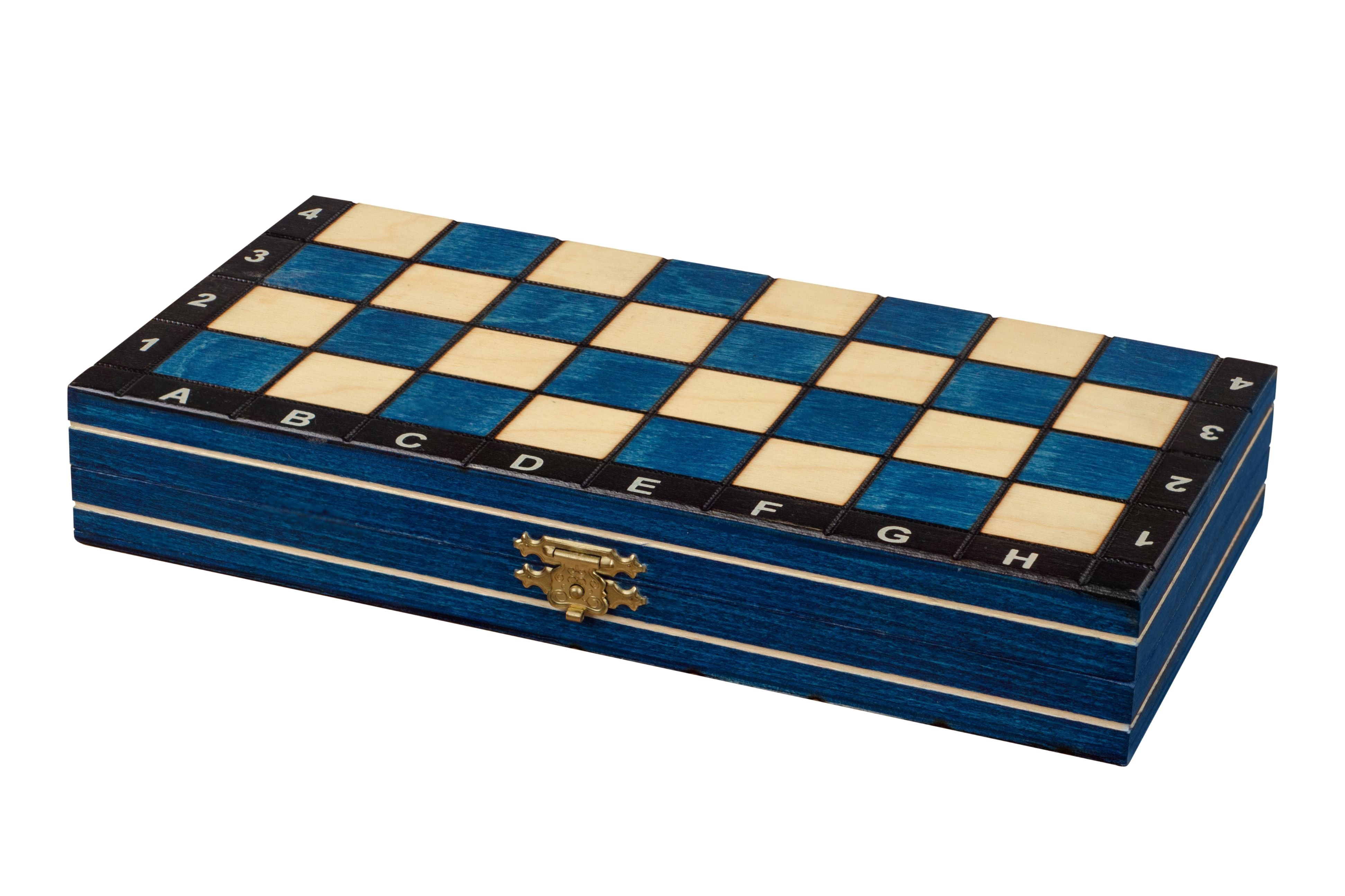 Blue Wooden Magnetic Chess Set (27 cm) - Blue Wooden Magnetic Chess Set (27 cm)