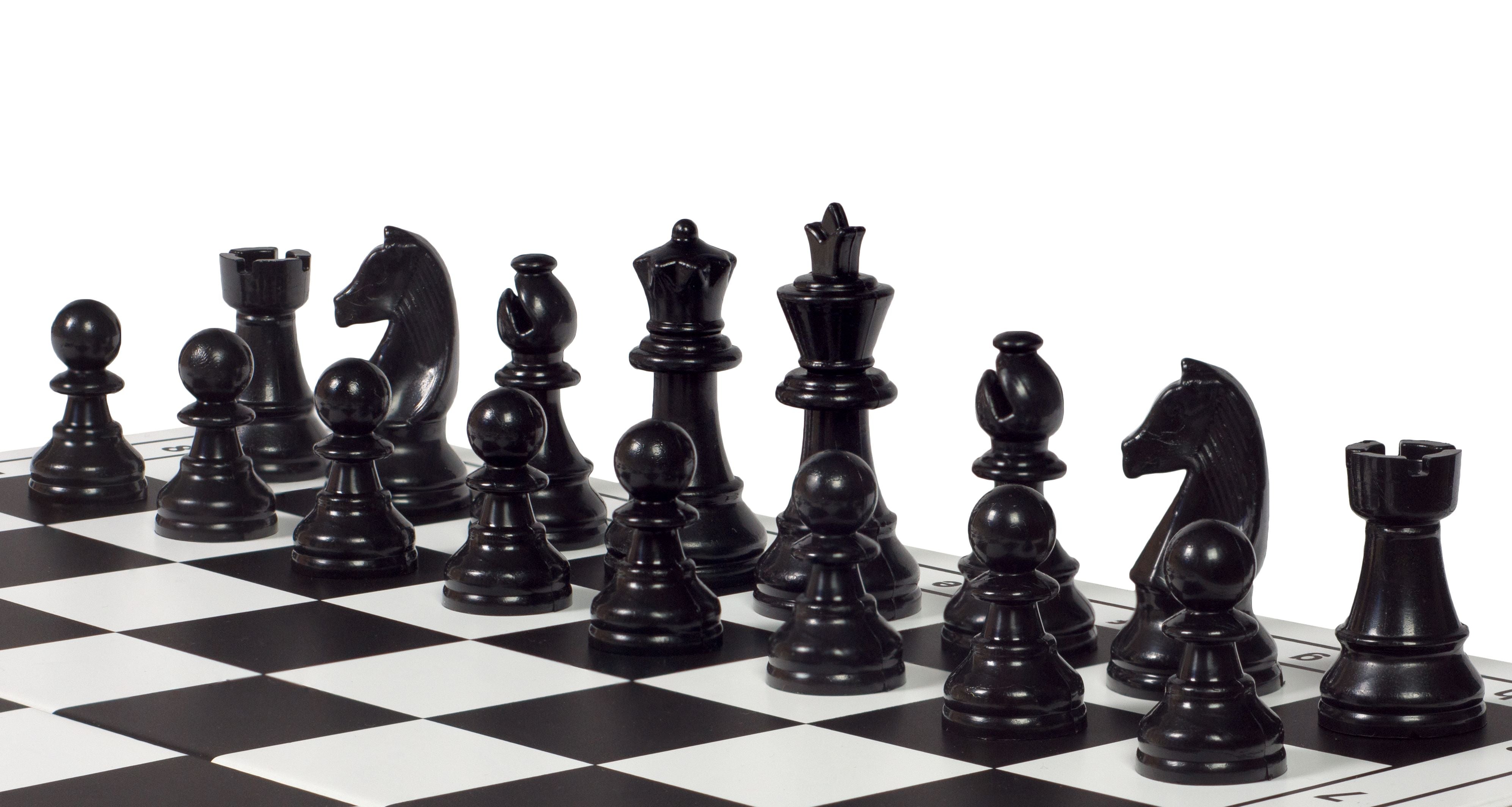 Staunton No. 3 plastic chess pieces (king 65 mm) for play and analysis - Staunton No. 3 plastic chess pieces (king 65 mm) for play and analysis