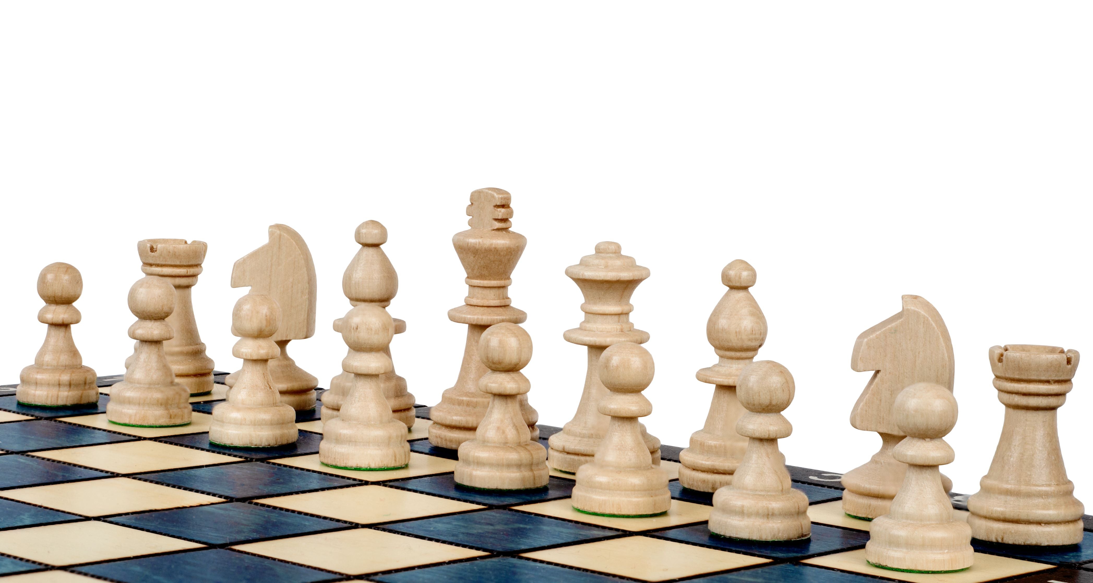 Blue Wooden Magnetic Chess Set (27 cm) - Blue Wooden Magnetic Chess Set (27 cm)