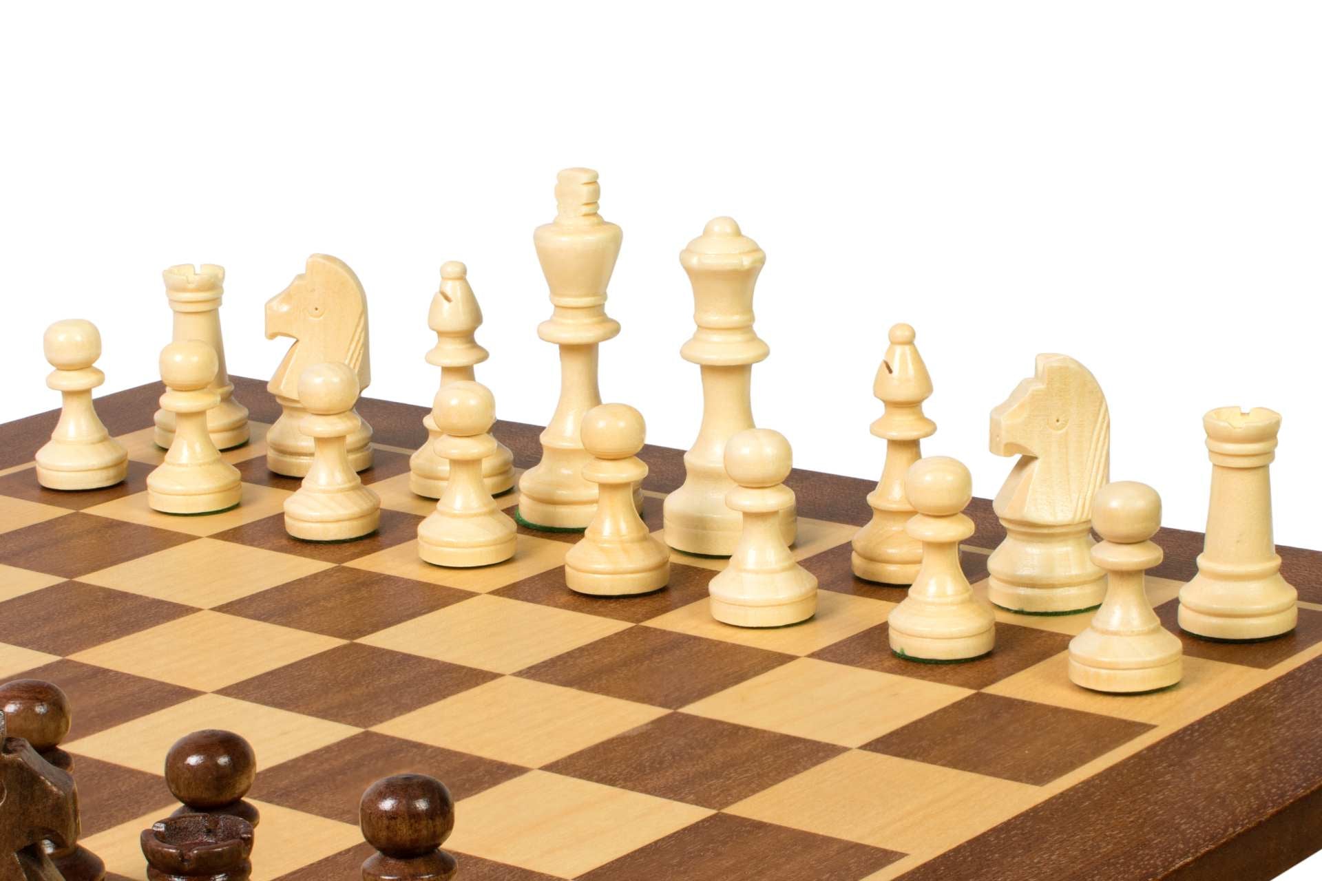 Tournament chess set No. 4 - 40 mm chessboard + Sunrise Staunton 78 mm pieces - Tournament chess set No. 4 - 40 mm chessboard + Sunrise Staunton 78 mm pieces
