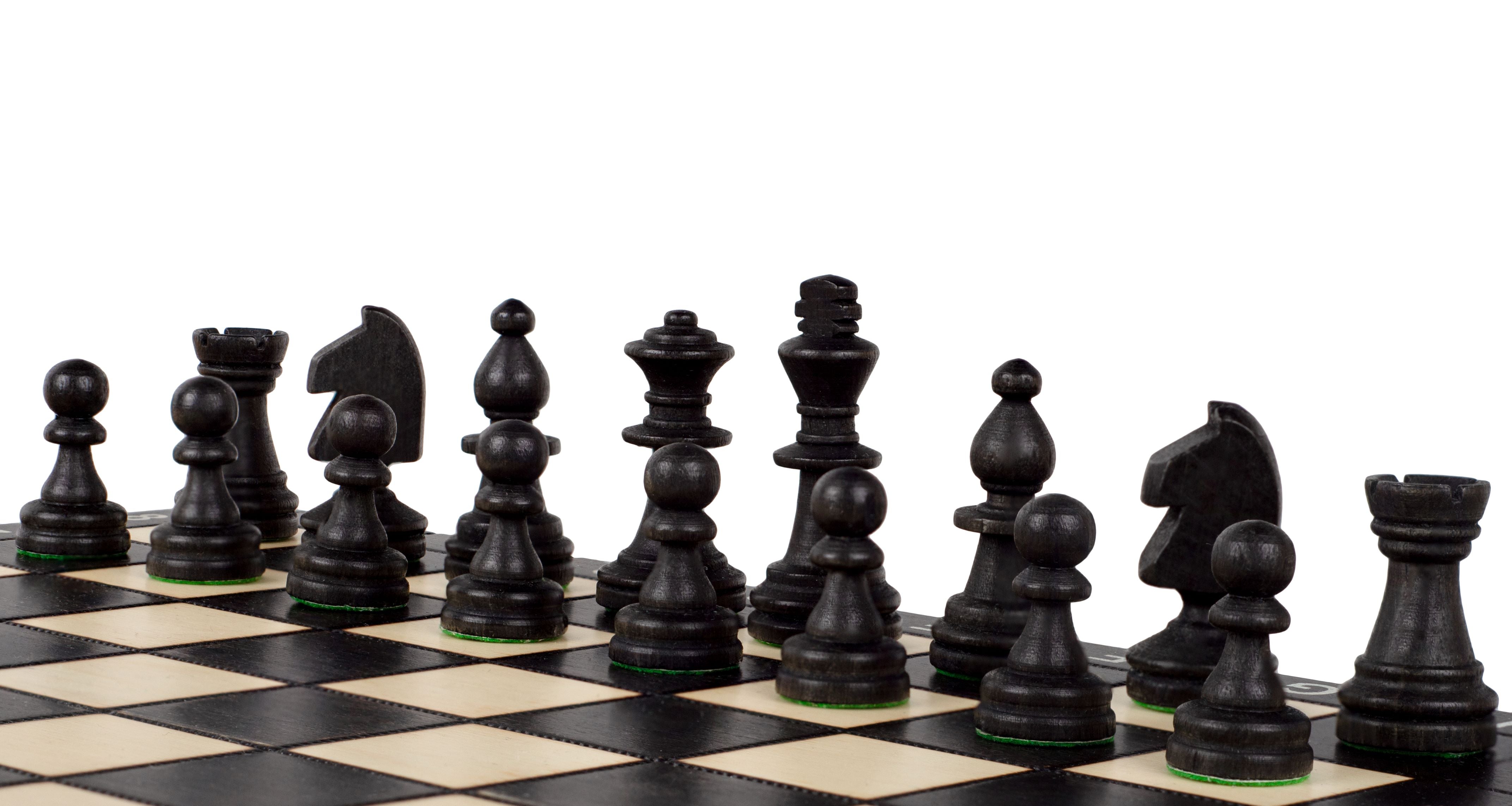 Black Wooden Magnetic Chess Set (27 cm) - Black Wooden Magnetic Chess Set (27 cm)