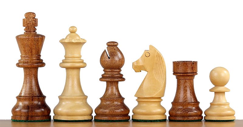 German Staunton Acacia/Boxwood chess pieces 4'' - German Staunton Acacia/Boxwood chess pieces 4''