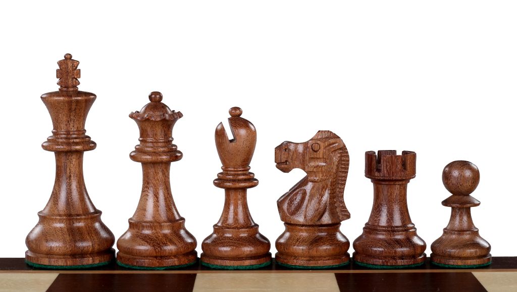 Reykjavik Acacia/Boxwood chess pieces 3,5'' - Reykjavik Acacia/Boxwood chess pieces 3,5''