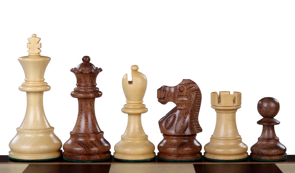 Reykjavik Acacia/Boxwood chess pieces 4'' - Reykjavik Acacia/Boxwood chess pieces 4''