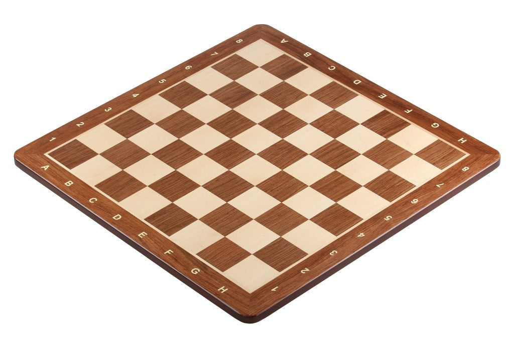 Chess board No. 5+ (with description) paduk/ maple (marquetry) - round corners - Chess board No. 5+ (with description) paduk/ maple (marquetry) - round corners