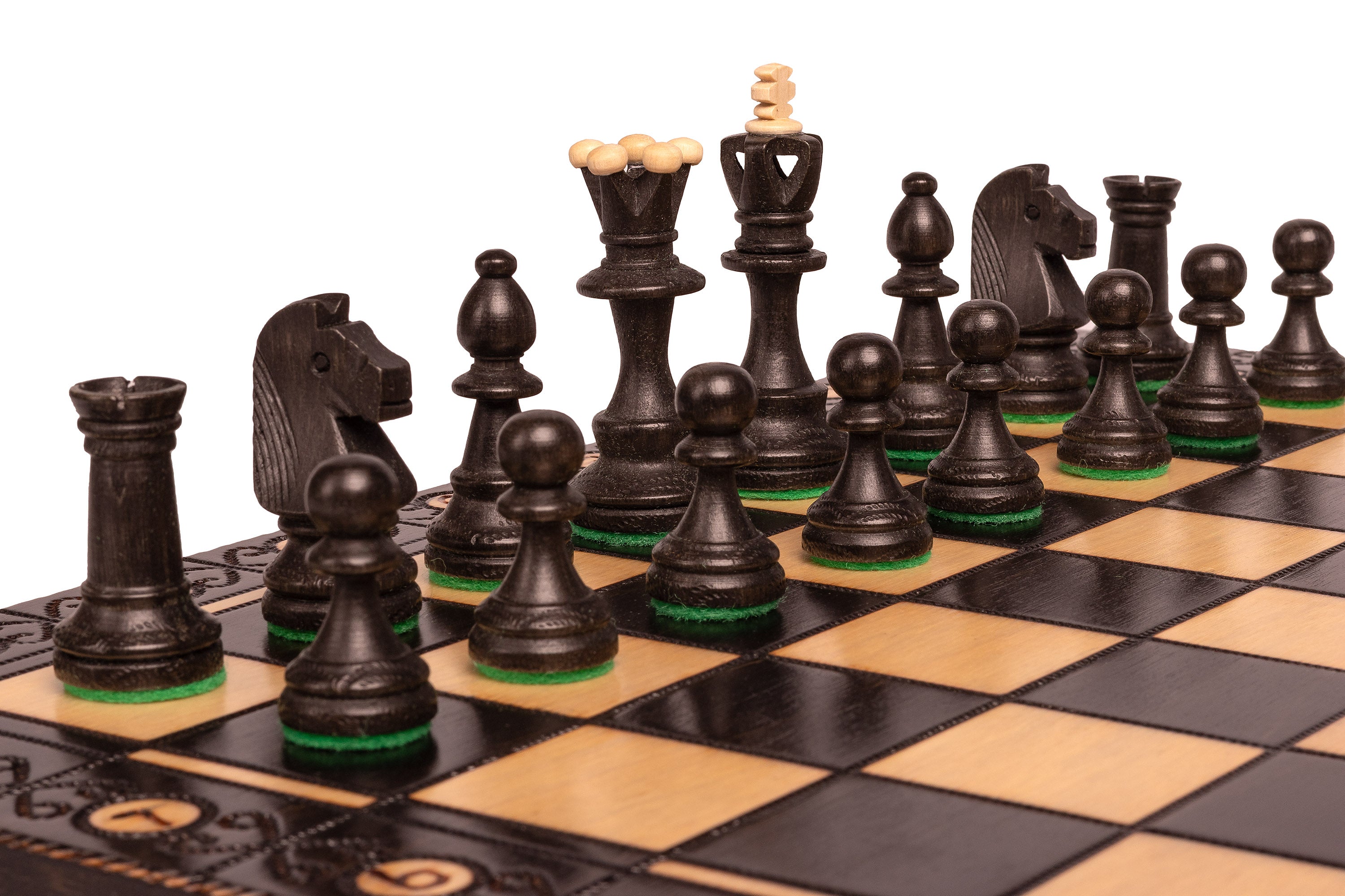 Large carved SENATOR CHESS SET (42x42cm) – black - Large carved SENATOR CHESS SET (42x42cm) – black