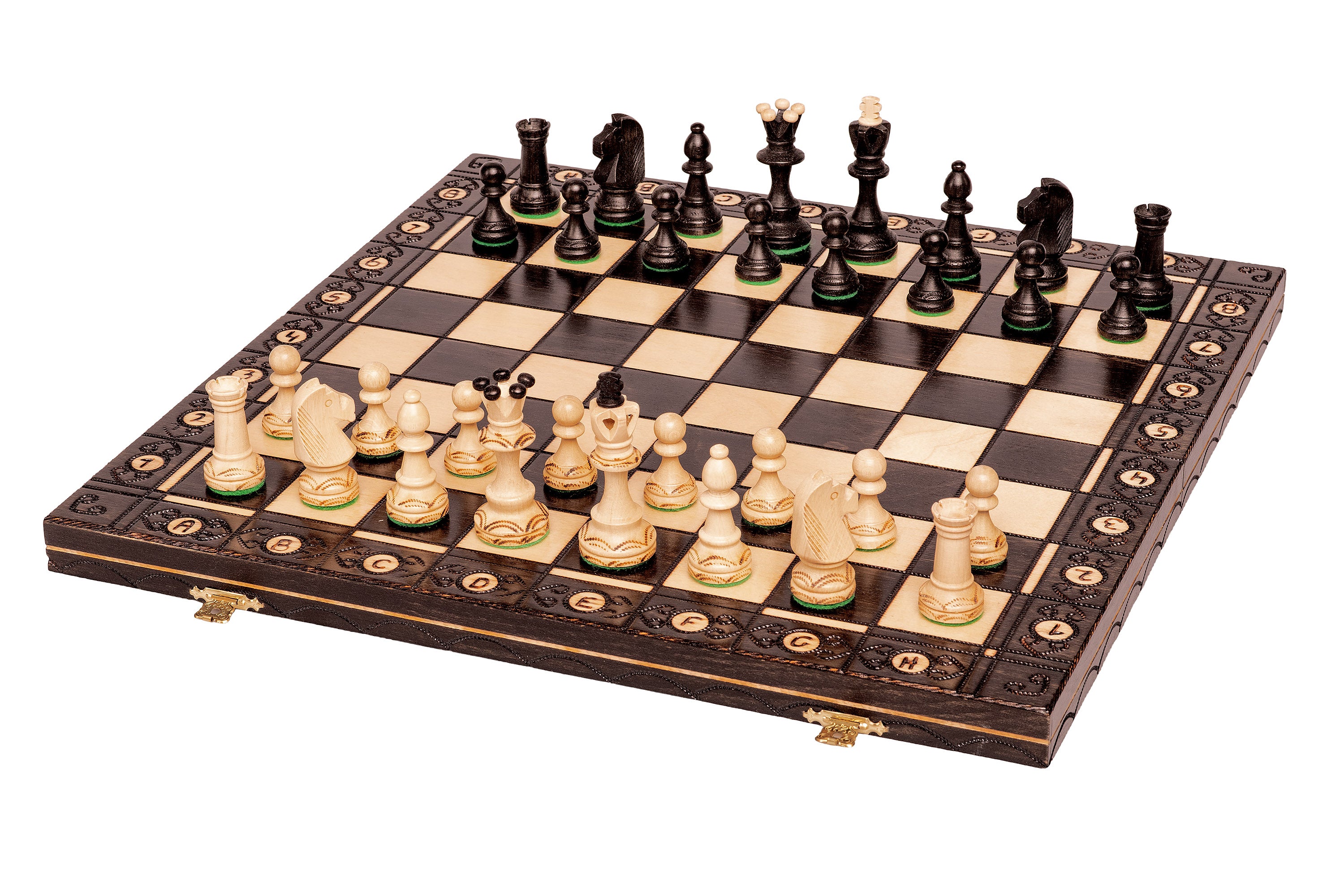 Large carved SENATOR CHESS SET (42x42cm) – black - Large carved SENATOR CHESS SET (42x42cm) – black