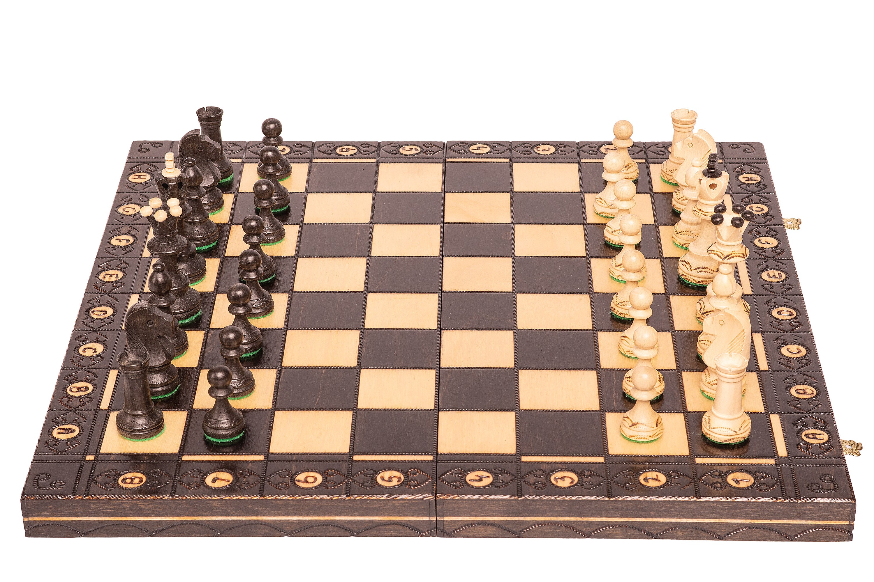 Large carved SENATOR CHESS SET (42x42cm) – black - Large carved SENATOR CHESS SET (42x42cm) – black