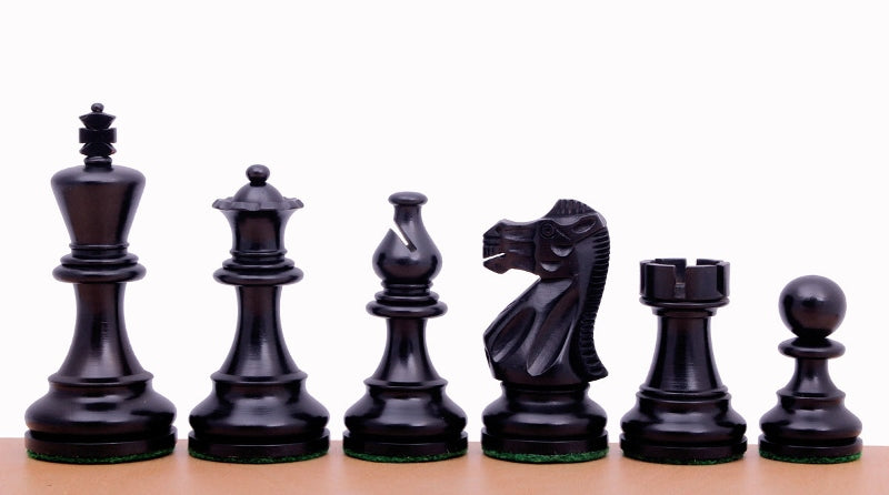 Classic Ebonised 3,75" chess pieces - Classic Ebonised 3,75" chess pieces