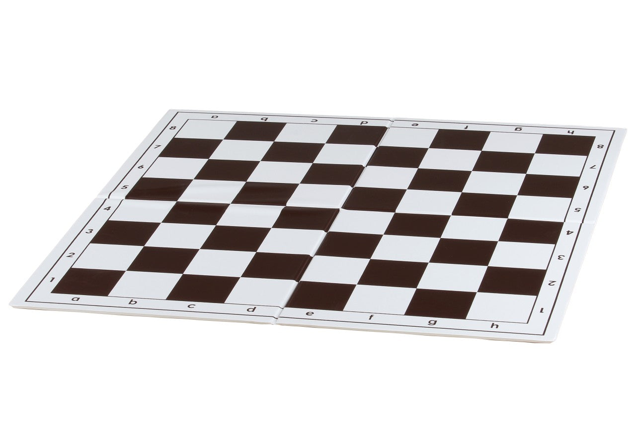 Plastic double-folding chessboard No. 6, white and brown - Plastic double-folding chessboard No. 6, white and brown
