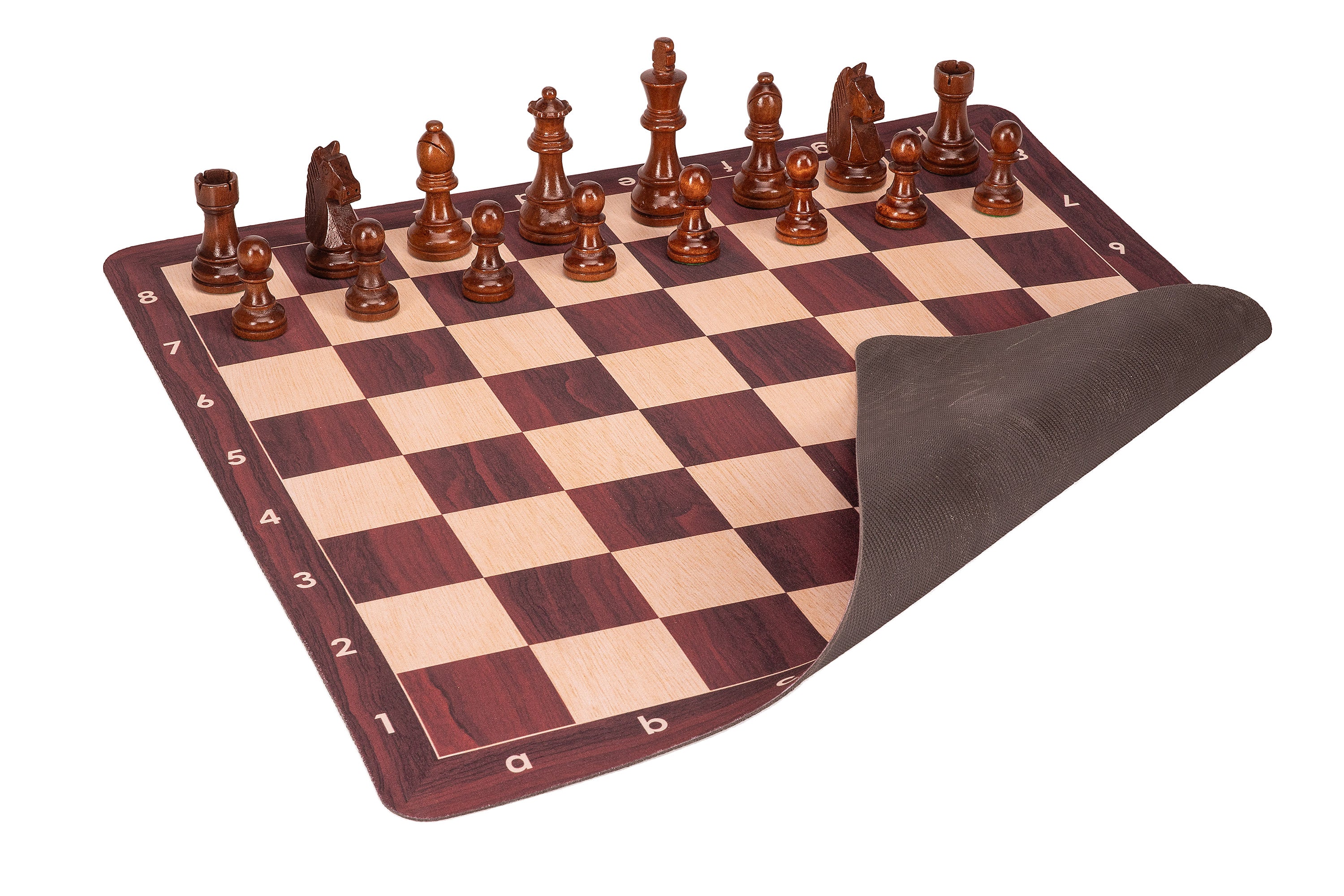 Roll-up chessboard no. 6 (51 cm), non-slip MAHOGANY bottom - Roll-up chessboard no. 6 (51 cm), non-slip MAHOGANY bottom