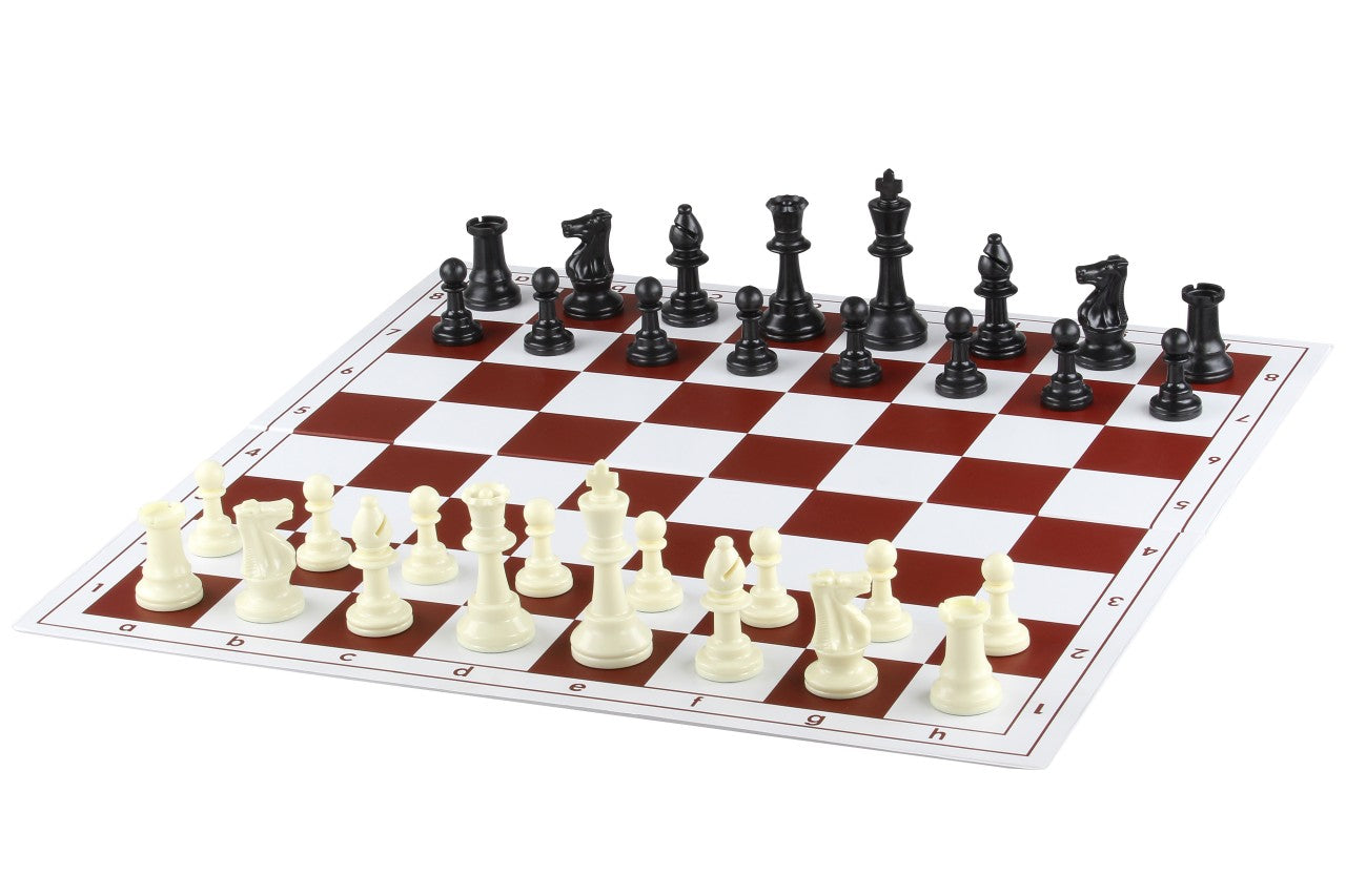 Plastic folding chessboard 4+, white and red - Plastic folding chessboard 4+, white and red