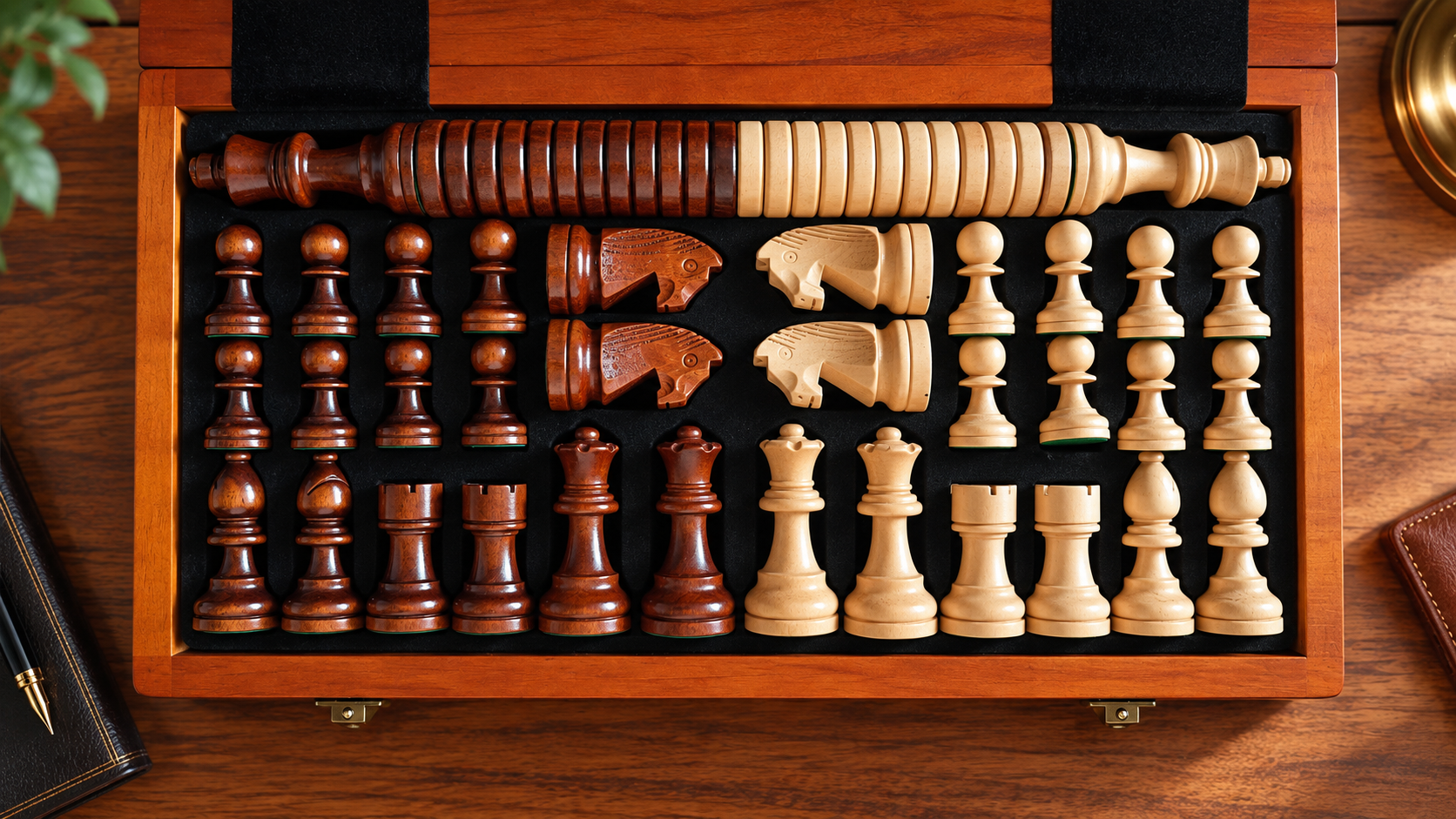 Wooden magnetic chess set + wooden checkers (38x38cm) - Wooden magnetic chess set + wooden checkers (38x38cm)