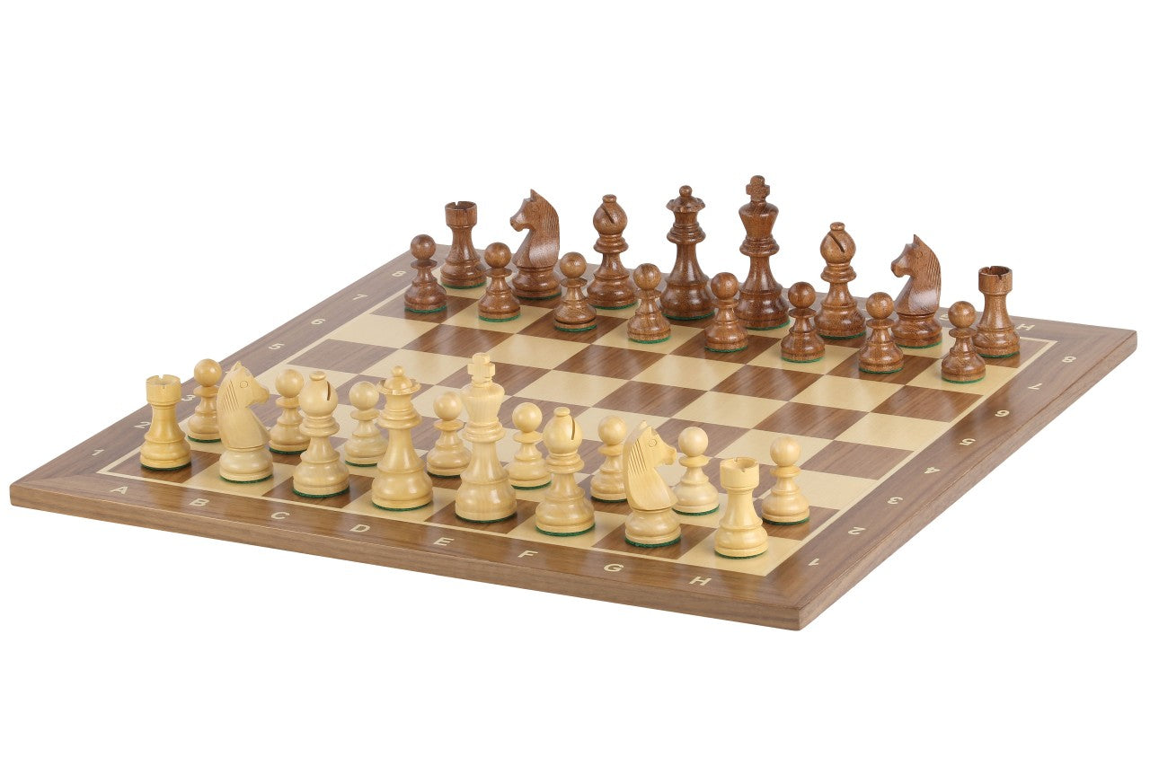 Tournament chess set No. 5 - 50mm board + German Knight 3.5" pieces - Tournament chess set No. 5 - 50mm board + German Knight 3.5" pieces