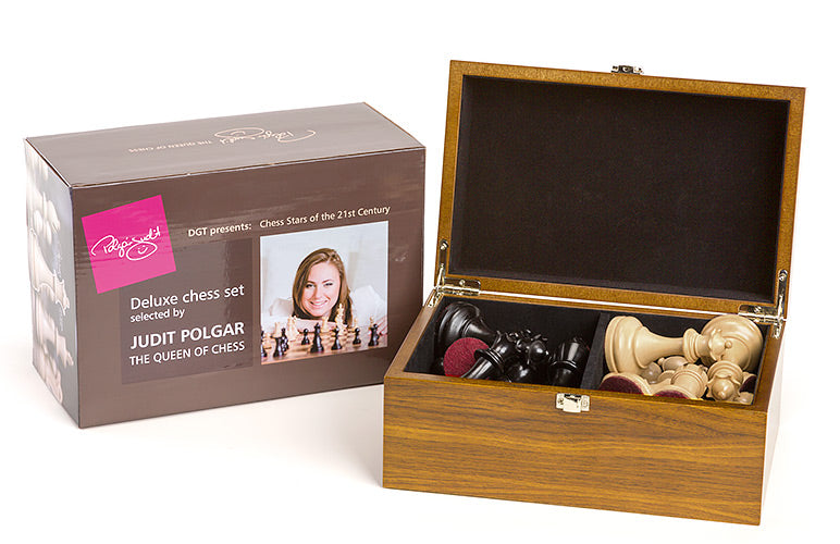 Judit Polgar Deluxe Chess Figures No. 6 - 3.75" in wooden box - da8d5ec1cfe240a8d87a28bd2b3836fe