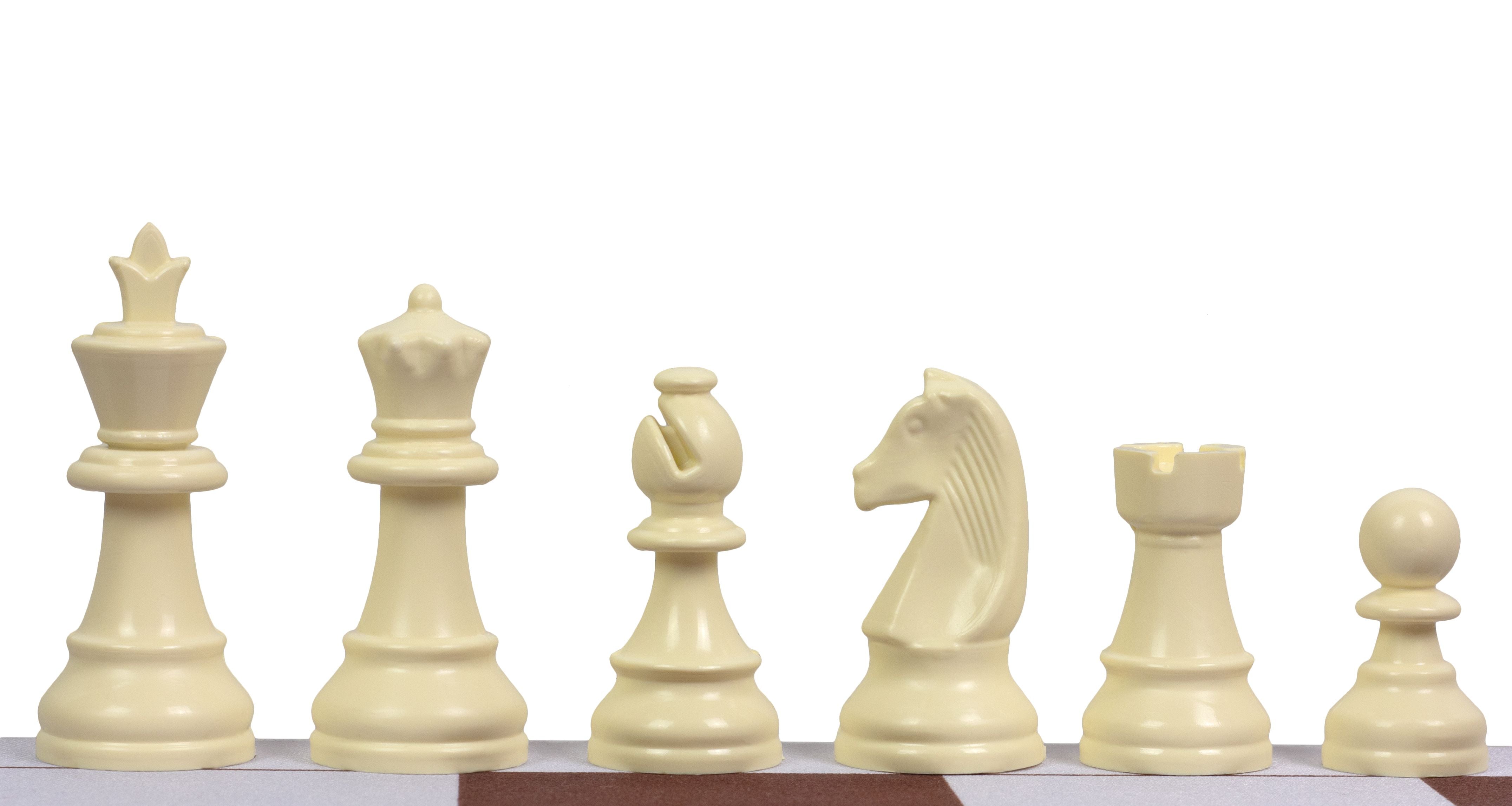 Staunton No. 3 plastic chess pieces (king 65 mm) for play and analysis - Staunton No. 3 plastic chess pieces (king 65 mm) for play and analysis