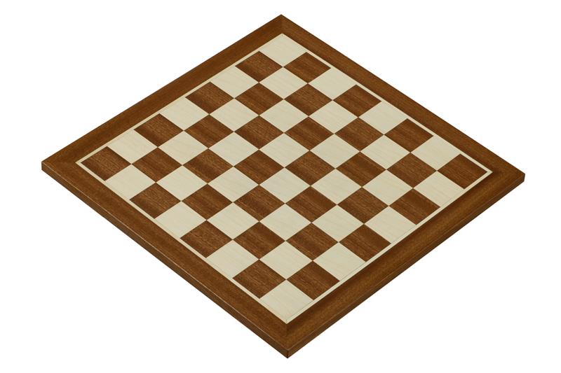 Wooden chessboard 38 mm (without notation) mahogany/sycamore - Wooden chessboard 38 mm (without notation) mahogany/sycamore