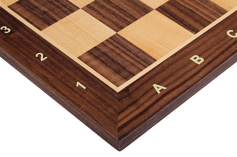 Chess board no. 4+ (with description) walnut/ maple (marquetry) - Chess board no. 4+ (with description) walnut/ maple (marquetry)