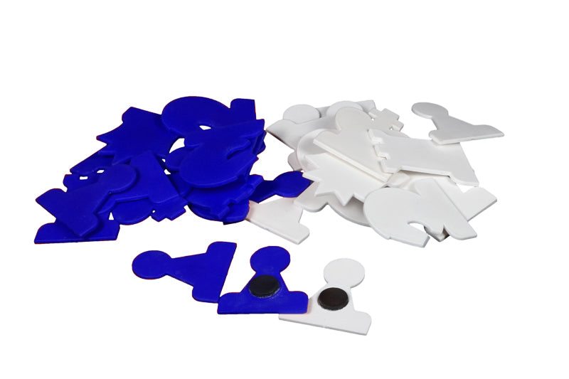 MAGNETIC PIECES for DEMO chessboard white/blue - MAGNETIC PIECES for DEMO chessboard white/blue
