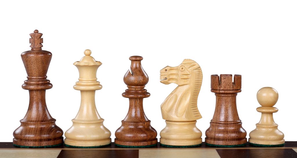 American Classic Acacia/Boxwood 3,75" chess pieces - American Classic Acacia/Boxwood 3,75" chess pieces