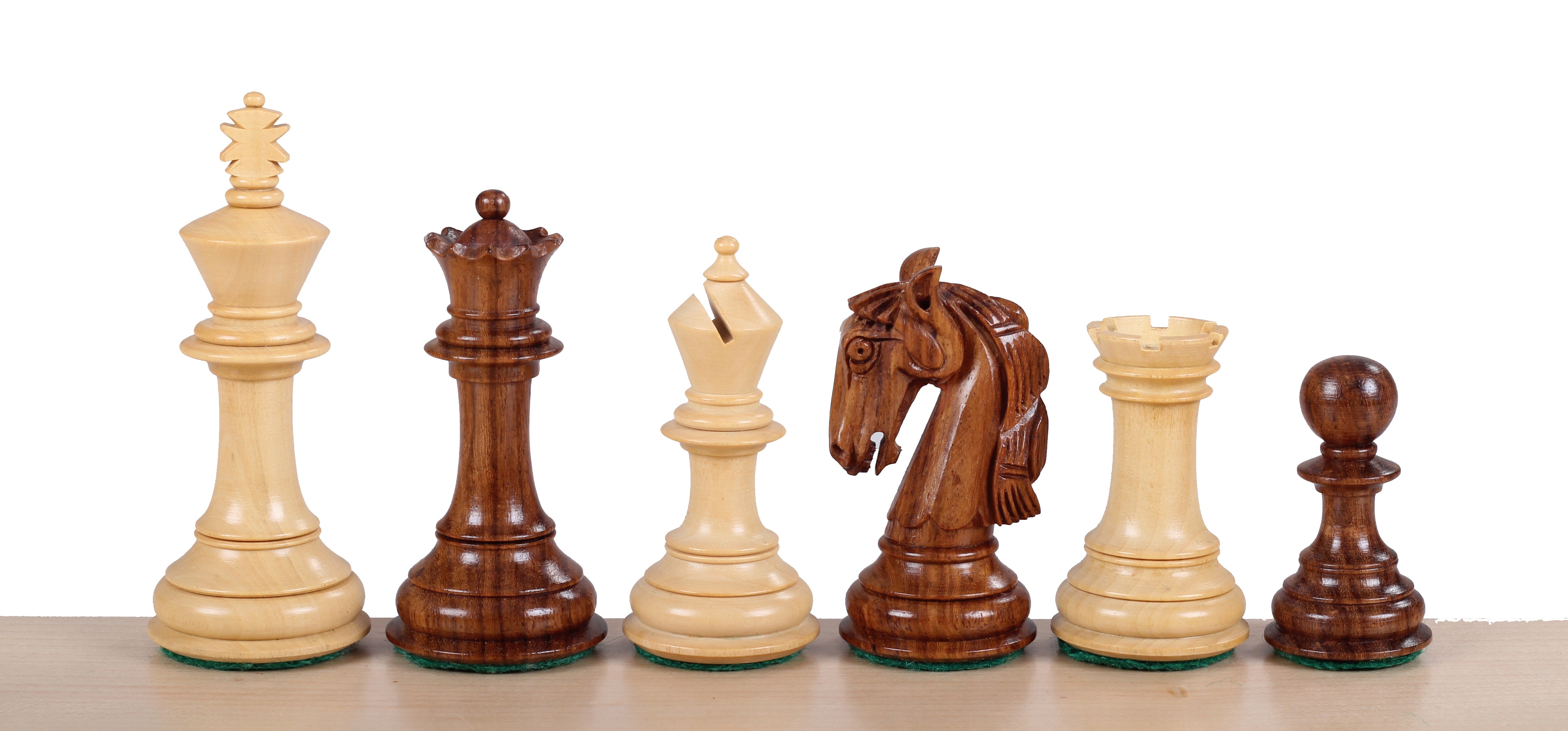 Colombian Acacia/Buckthorn 3.75" Carved Wooden Chess Figures - Colombian Acacia/Buckthorn 3.75" Carved Wooden Chess Figures