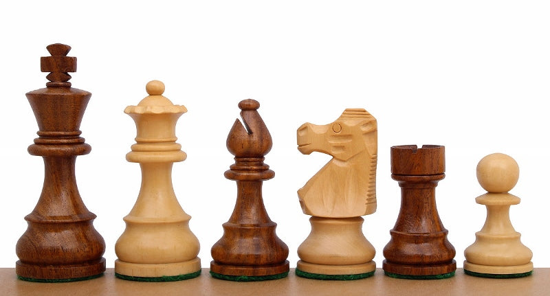 French Staunton Acacia/Boxwood 4" chess pieces - French Staunton Acacia/Boxwood 4" chess pieces