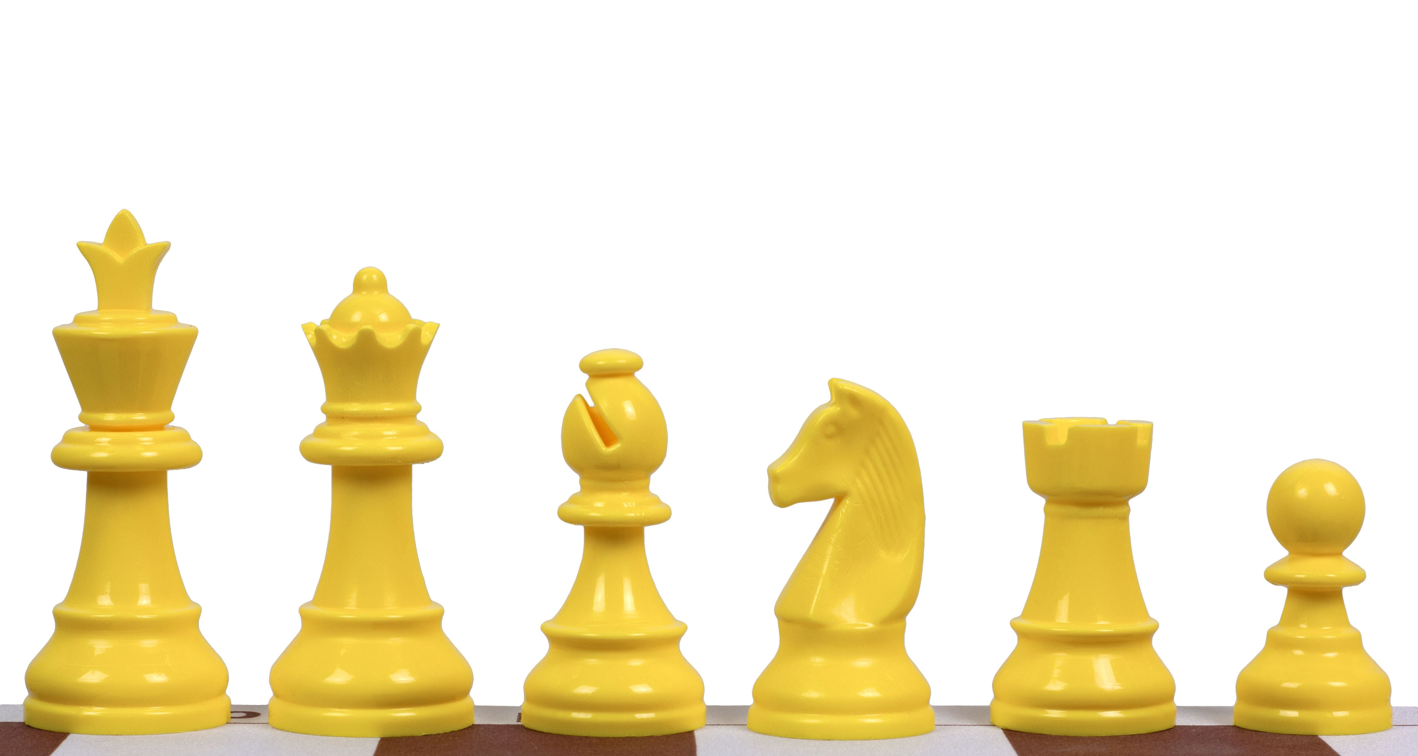 Yellow chess pieces Plastic 3.75"(95mm) for TR03G - Yellow chess pieces Plastic 3.75"(95mm) for TR03G