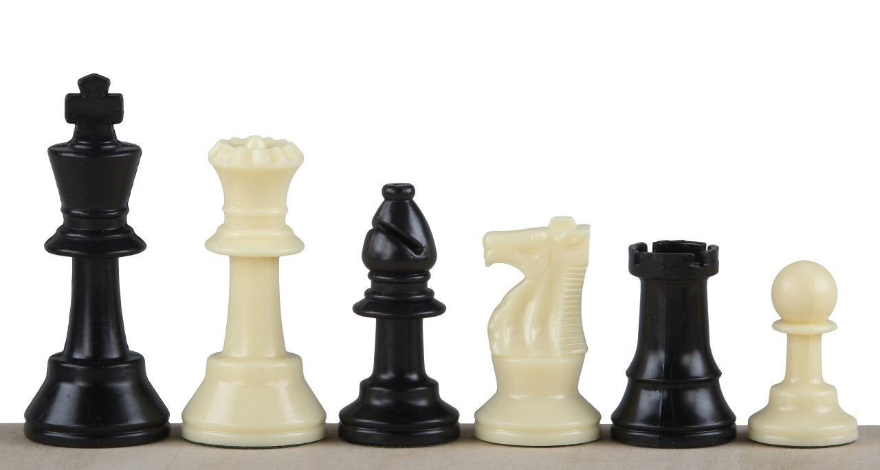 Staunton chess pieces No. 3, white/black (king 64 mm) - Staunton chess pieces No. 3, white/black (king 64 mm)