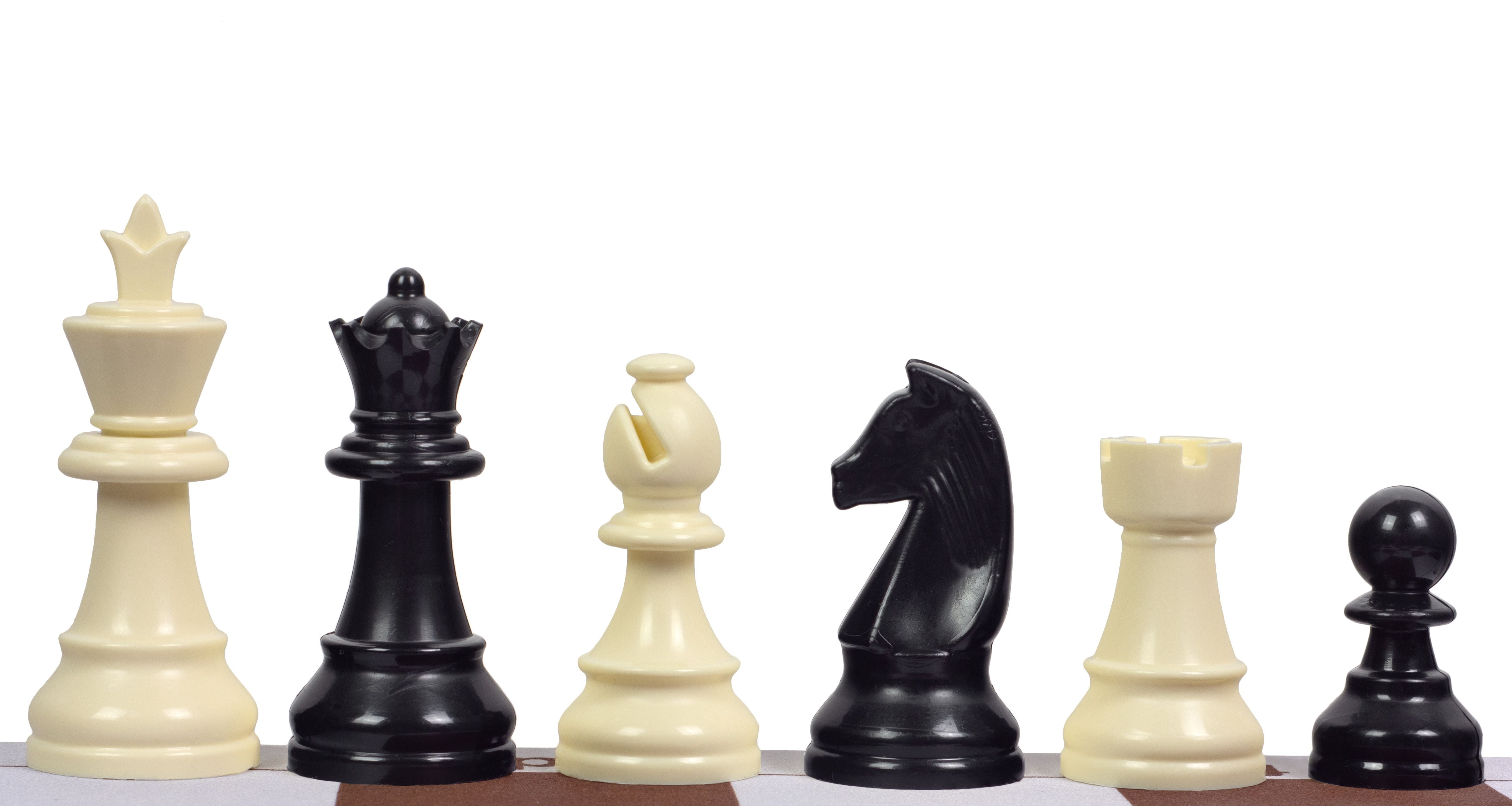 Staunton no 4+ plastic chess pieces, unweighted - Staunton no 4+ plastic chess pieces, unweighted