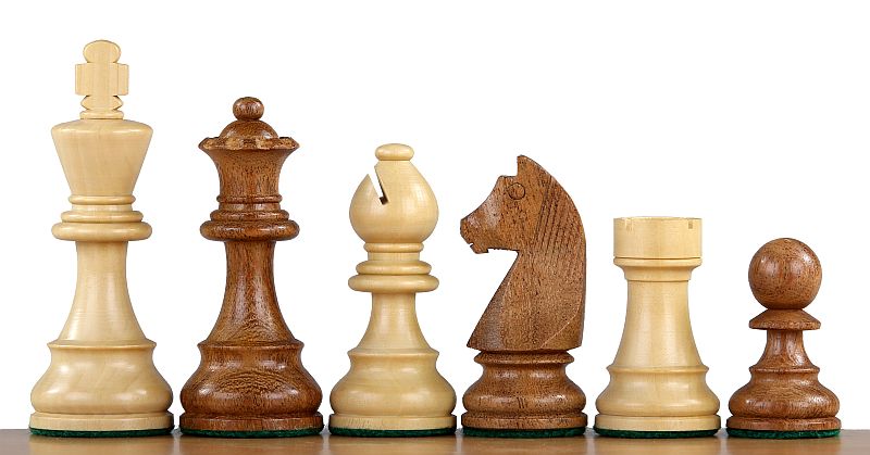 German Staunton Acacia/Boxwood chess pieces 4'' - German Staunton Acacia/Boxwood chess pieces 4''