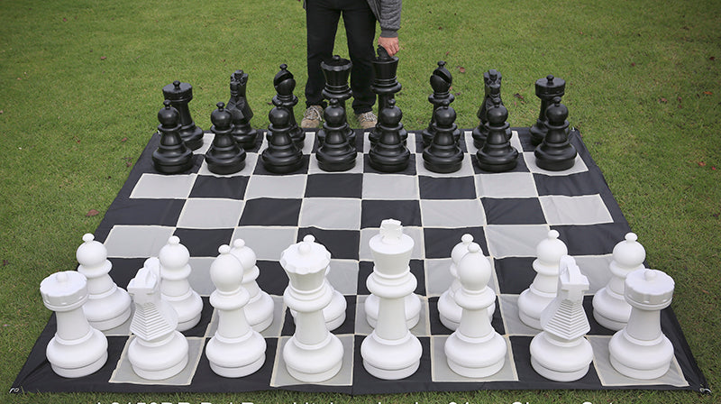 Outdoor / garden chess set (king 64 cm) - pieces + nylon chessboard - Outdoor / garden chess set (king 64 cm) - pieces + nylon chessboard