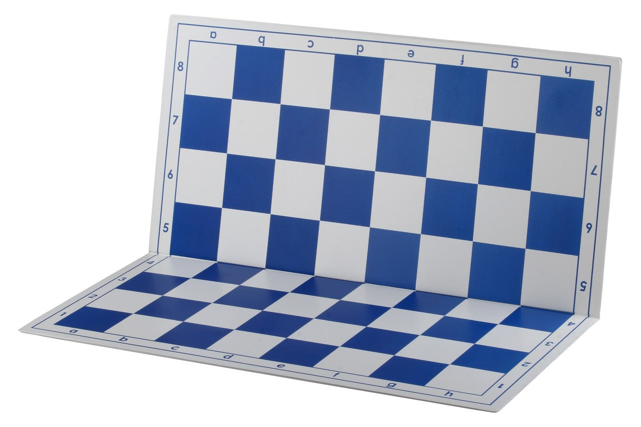 Plastic chessboard, foldable, white/blue - Plastic chessboard, foldable, white/blue