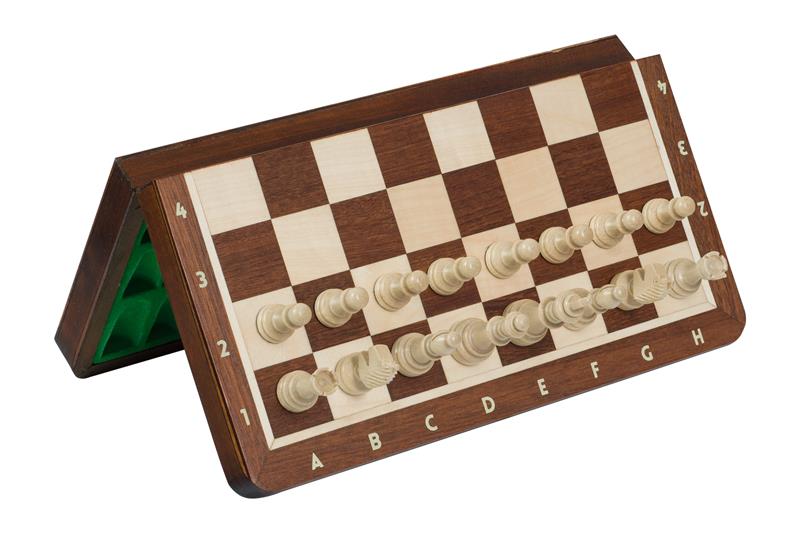 MAGNETIC Wooden Chess set (28 x 28 cm), Insert tray, Intarsy - MAGNETIC Wooden Chess set (28 x 28 cm), Insert tray, Intarsy