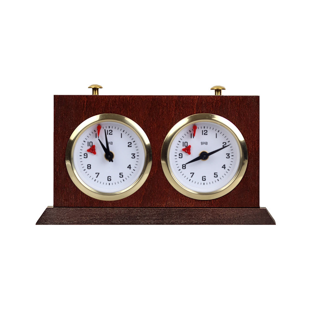 Wooden BHB chess clock with stand – SMALL - Wooden BHB chess clock with stand – SMALL