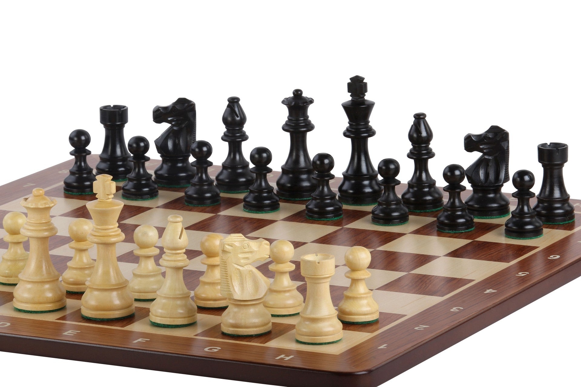 No6 Padauk Chessboard+3.75" French Ebonised pieces - No6 Padauk Chessboard+3.75" French Ebonised pieces