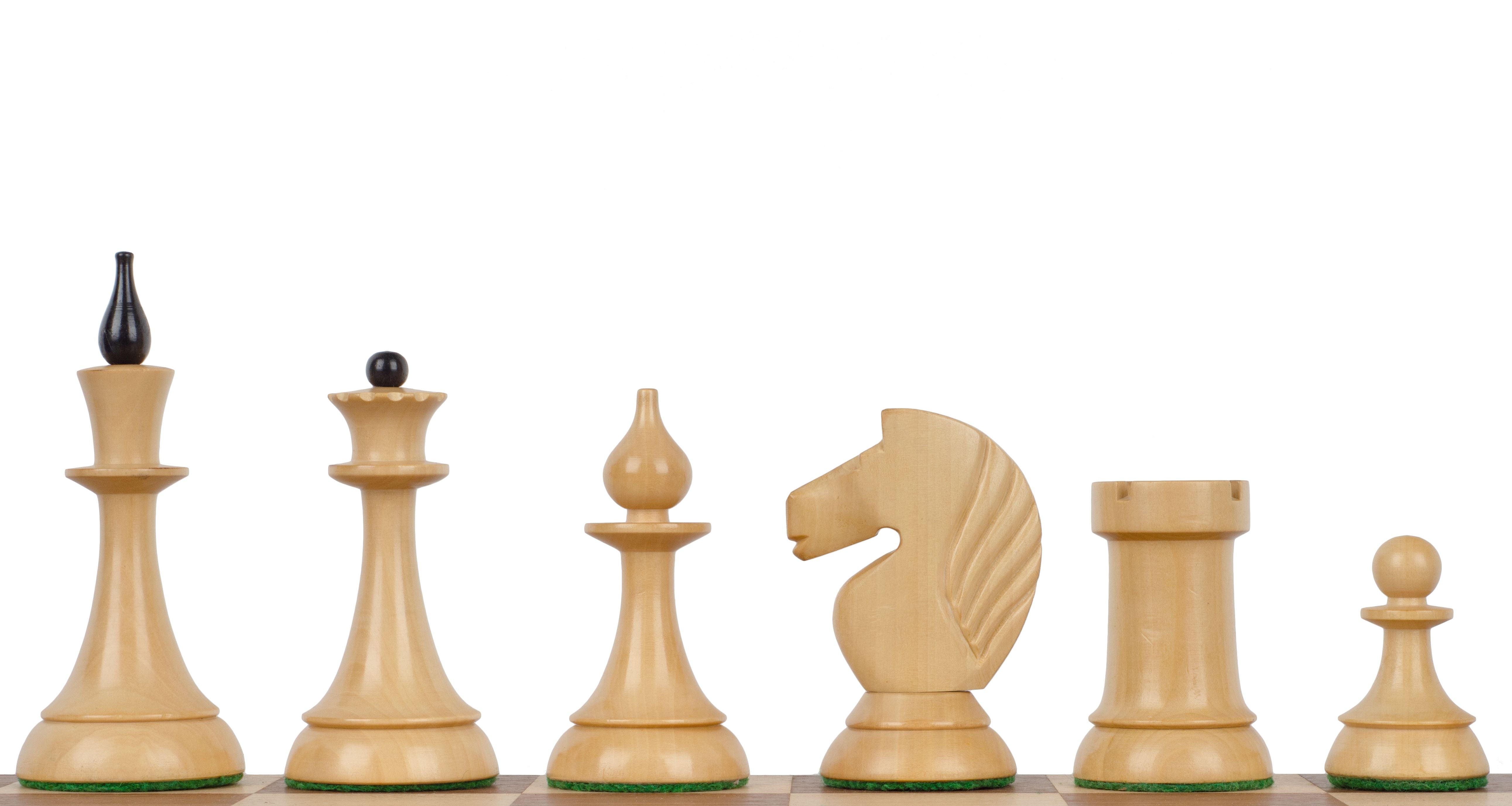 Chess pieces Queen's Gambit 1957 Boxwood/Ebonised '4 - Chess pieces Queen's Gambit 1957 Boxwood/Ebonised '4