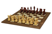 Exclusive wooden chessboard 55 mm square (with black stripe) walnut/maple