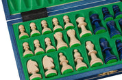 Blue Wooden Magnetic Chess Set (27 cm)