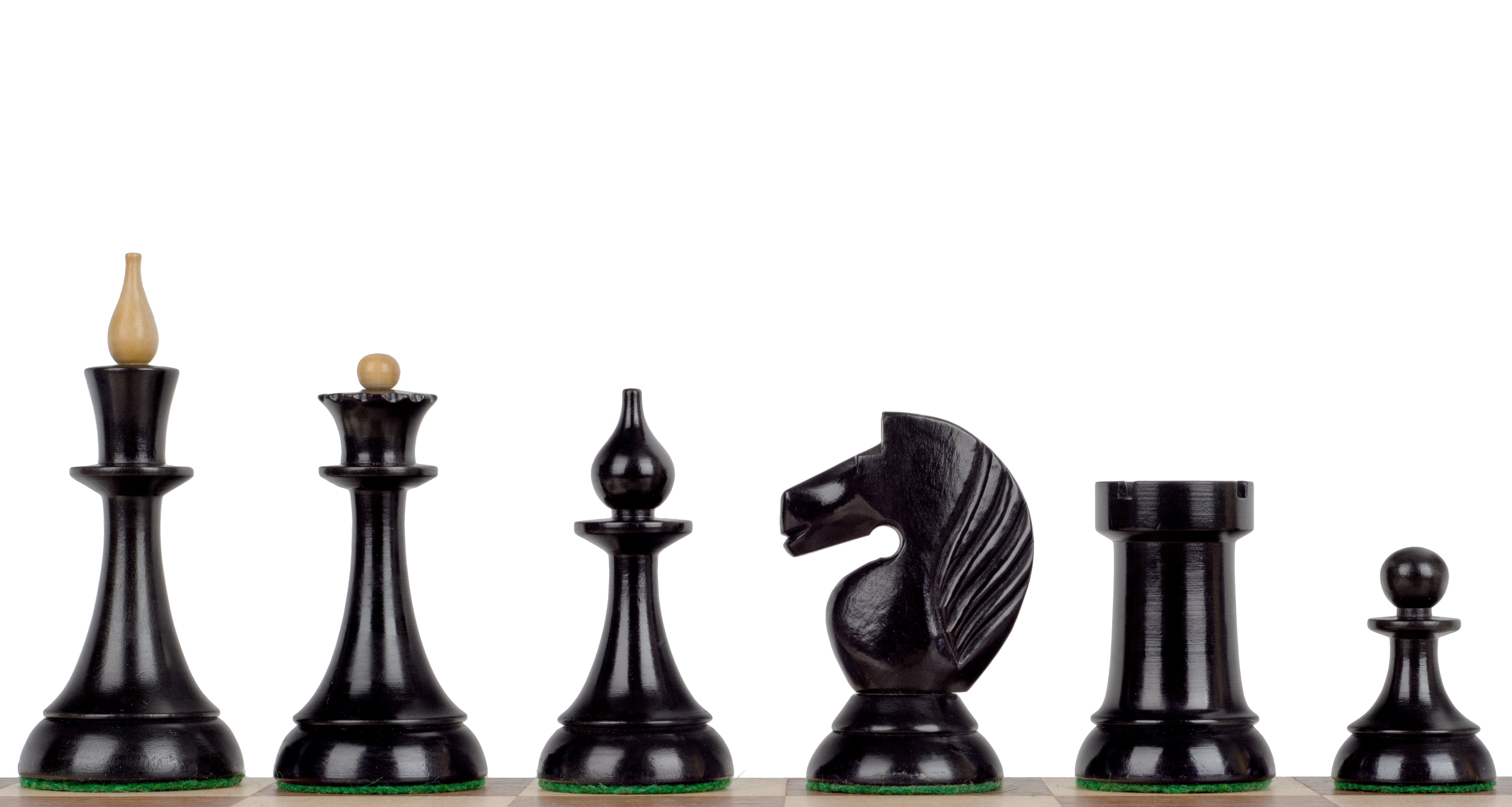 Fichas de ajedrez Queen's Gambit de 1957, de boj ebanizado, 3,75 pulgadas - Fichas de ajedrez Queen's Gambit de 1957, de boj ebanizado, 3,75 pulgadas
