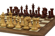 Exclusive wooden chessboard 55 mm square (with black stripe) walnut/maple