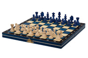 Blue Wooden Magnetic Chess Set (27 cm)