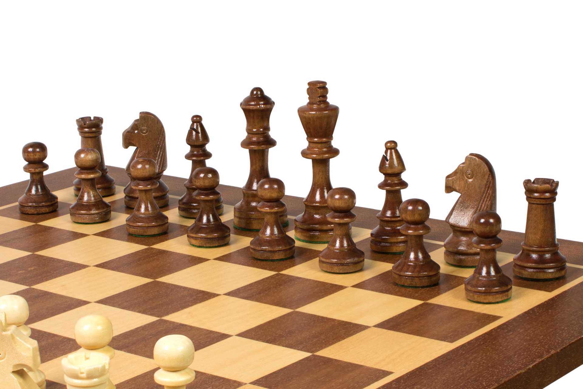 Tournament chess set No. 4 - 40 mm chessboard + Sunrise Staunton 78 mm pieces in wooden trunk - Tournament chess set No. 4 - 40 mm chessboard + Sunrise Staunton 78 mm pieces in wooden trunk