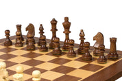 Tournament chess set No. 4 - 40 mm chessboard + Sunrise Staunton 78 mm pieces in wooden trunk