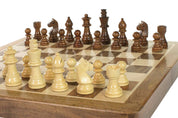 Wooden Magnetic Chess set with 30 cm inlaid chessboard