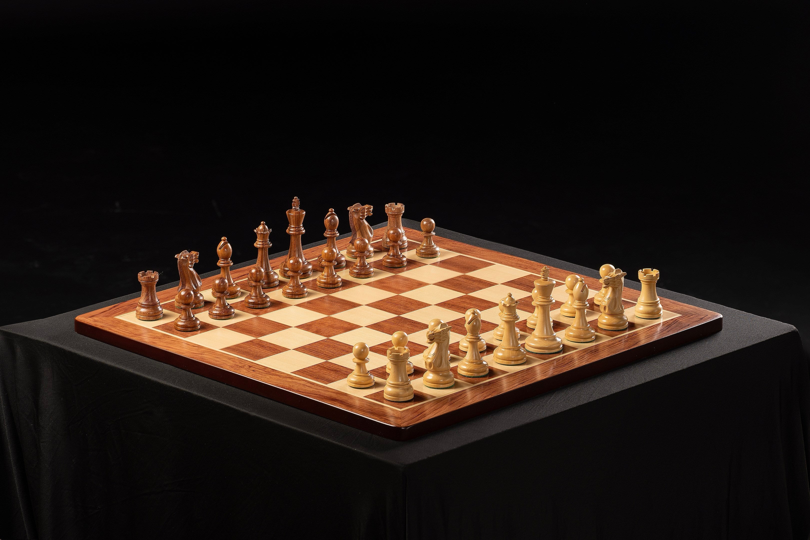 Size No 6 (58 mm squares, without notation, rounded corners) padauk/maple chessboard - Size No 6 (58 mm squares, without notation, rounded corners) padauk/maple chessboard