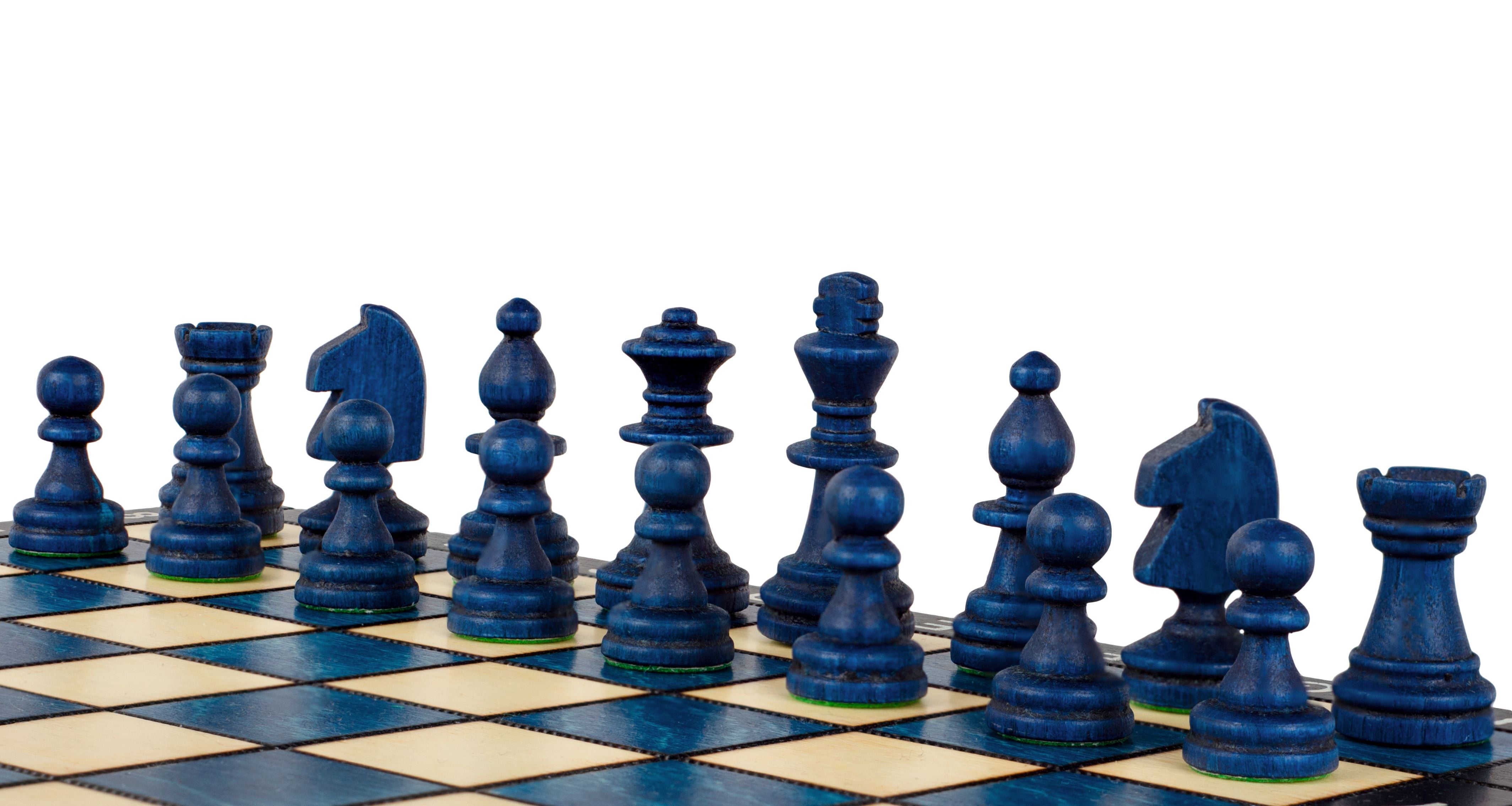 Blue Wooden Magnetic Chess Set (27 cm) - Blue Wooden Magnetic Chess Set (27 cm)