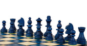 Blue Wooden Magnetic Chess Set (27 cm)