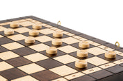3-in-1 WOOD SET (40x40cm) CHASSETS + WARCABS + BACKGAMMON