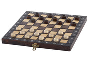 SCHOOL WOODEN SET - CHESS + DRAUGHTS + BACKGAMMON